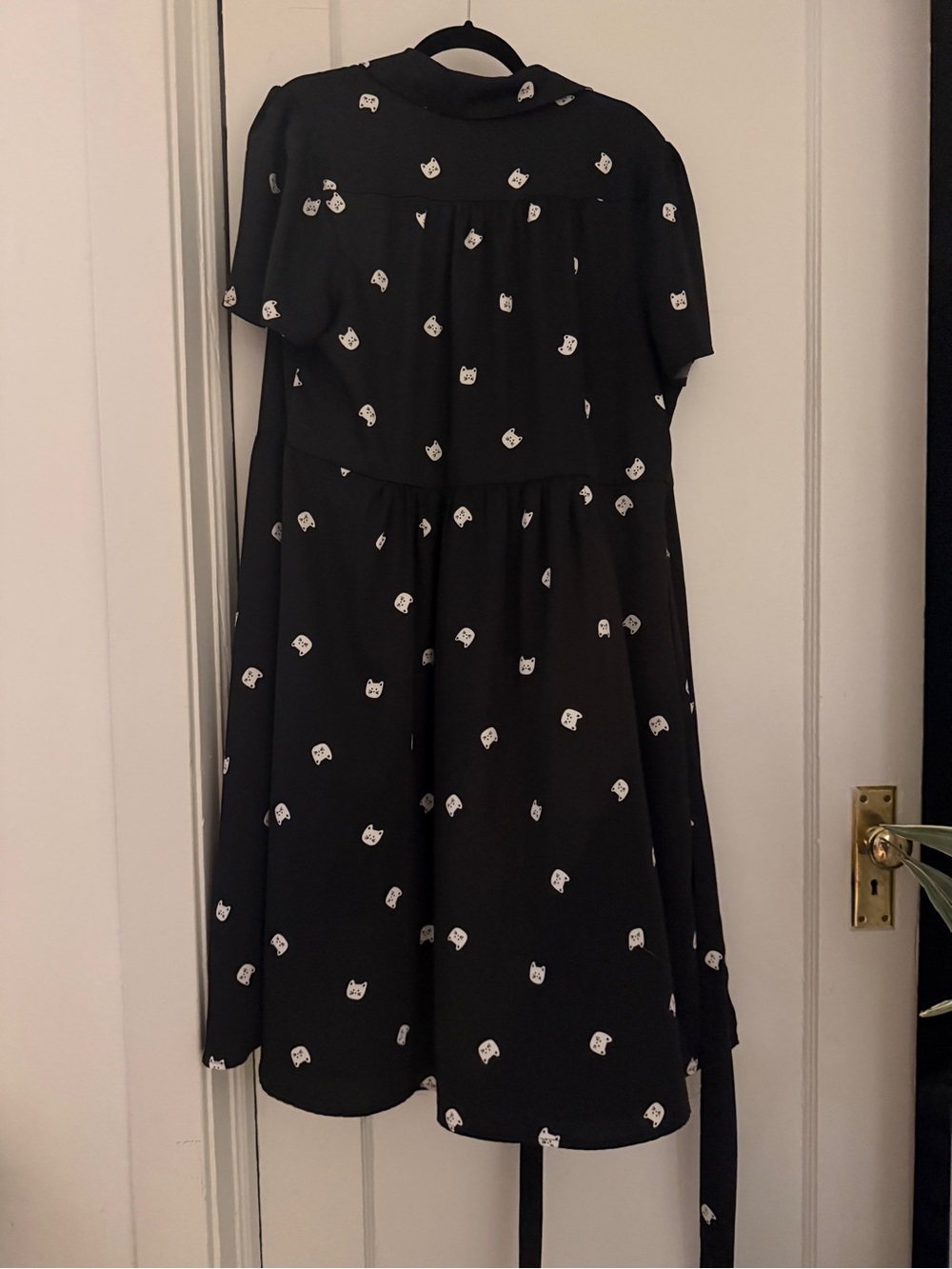 Modcloth - Cat Midi Wrap Dress - Black and White - 2XL-3XL - Picture 5 of 9